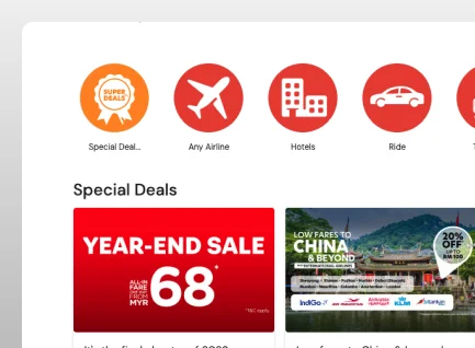 airasia website screen